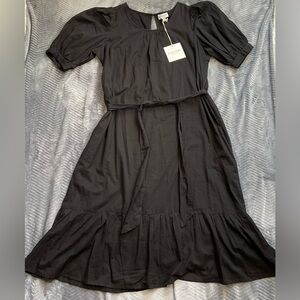 NWT Olivia James The Label Molly Midi Dress Black Medium